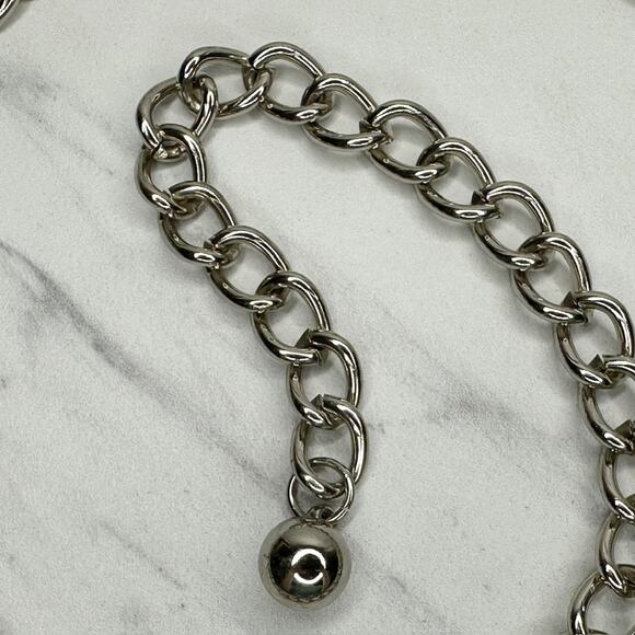 Womens Rhinestone Butterfly Chain Belt Silver Tone Chunky XS/Small ✨ - Picture 12 of 12